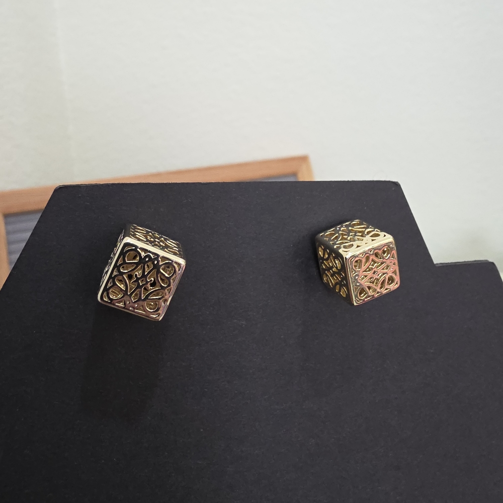 Fashion Inspired Gold Stud Earrings - Picture 5 of 5